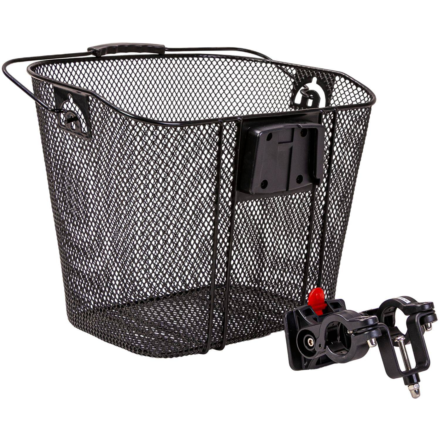 Fahrradkorb mit Lenkerhalterung Schwarz-1