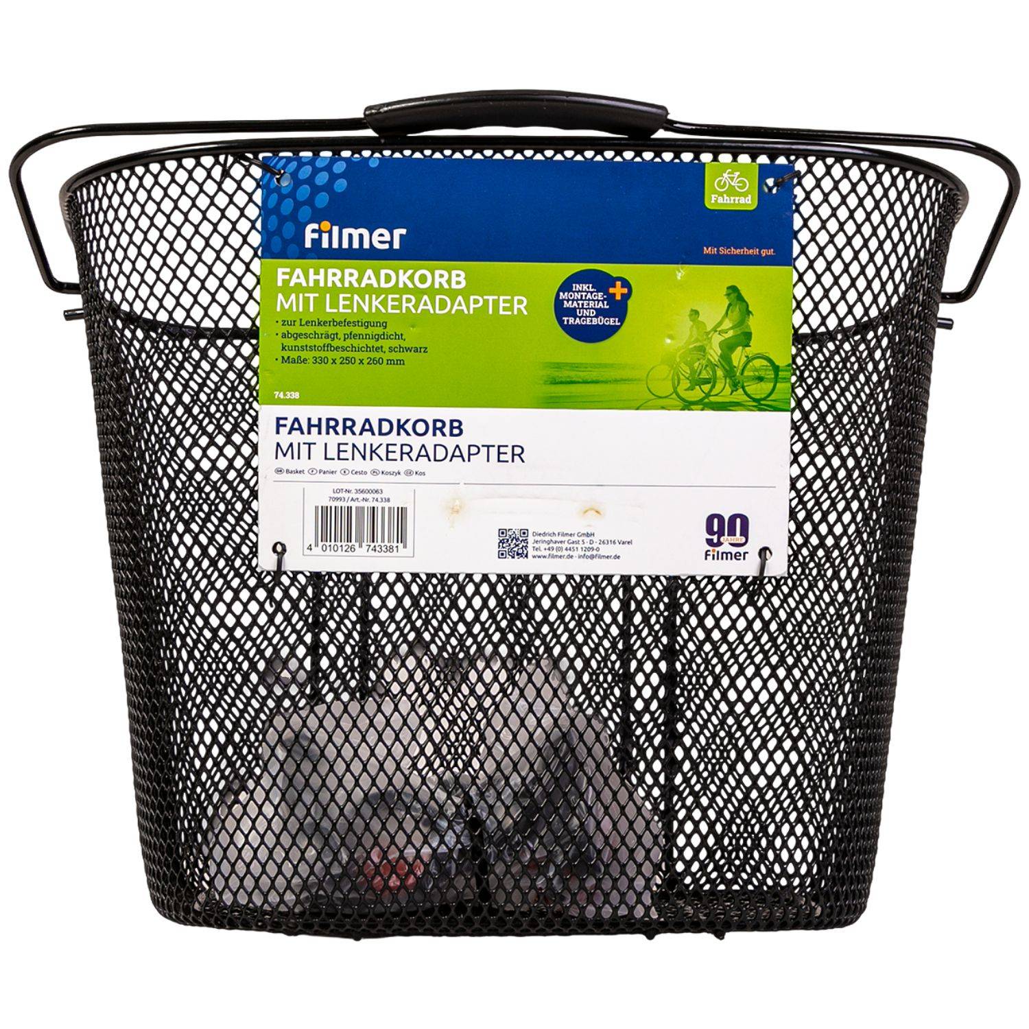 Fahrradkorb mit Lenkerhalterung Schwarz-2