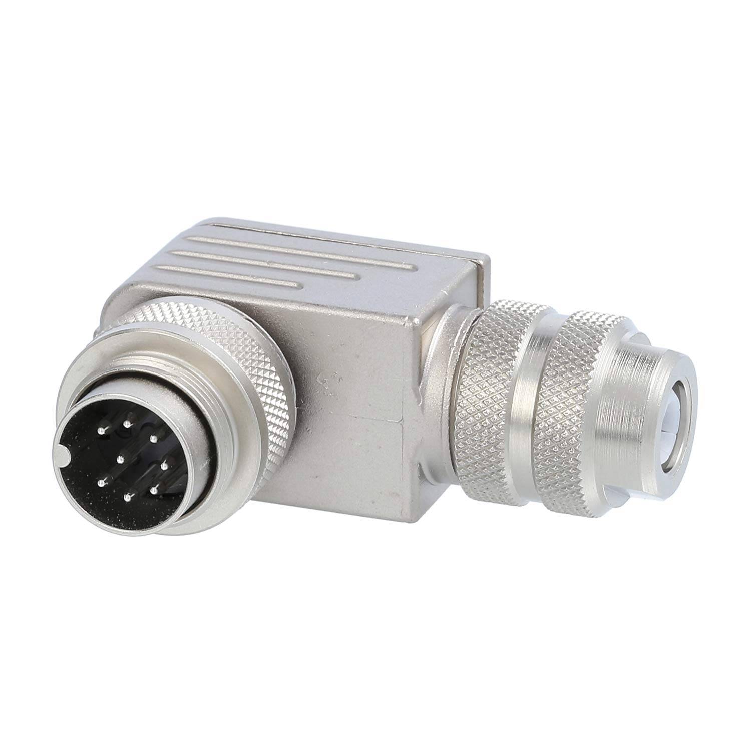 Stecker Express 100786, M16 DIN-Kabelsteckverbinder gewinkelt Stift Lötanschluss-0