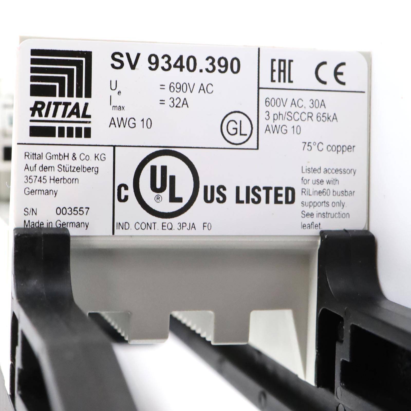Rittal OM-Adapter 32A AWG10 SV 9340390 45x208mm 2TS-1