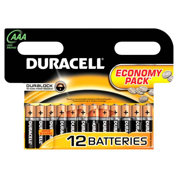 Duracell Alkaline AAA oder R3 Alkaline Batterie 81480556 Blister von 12bc