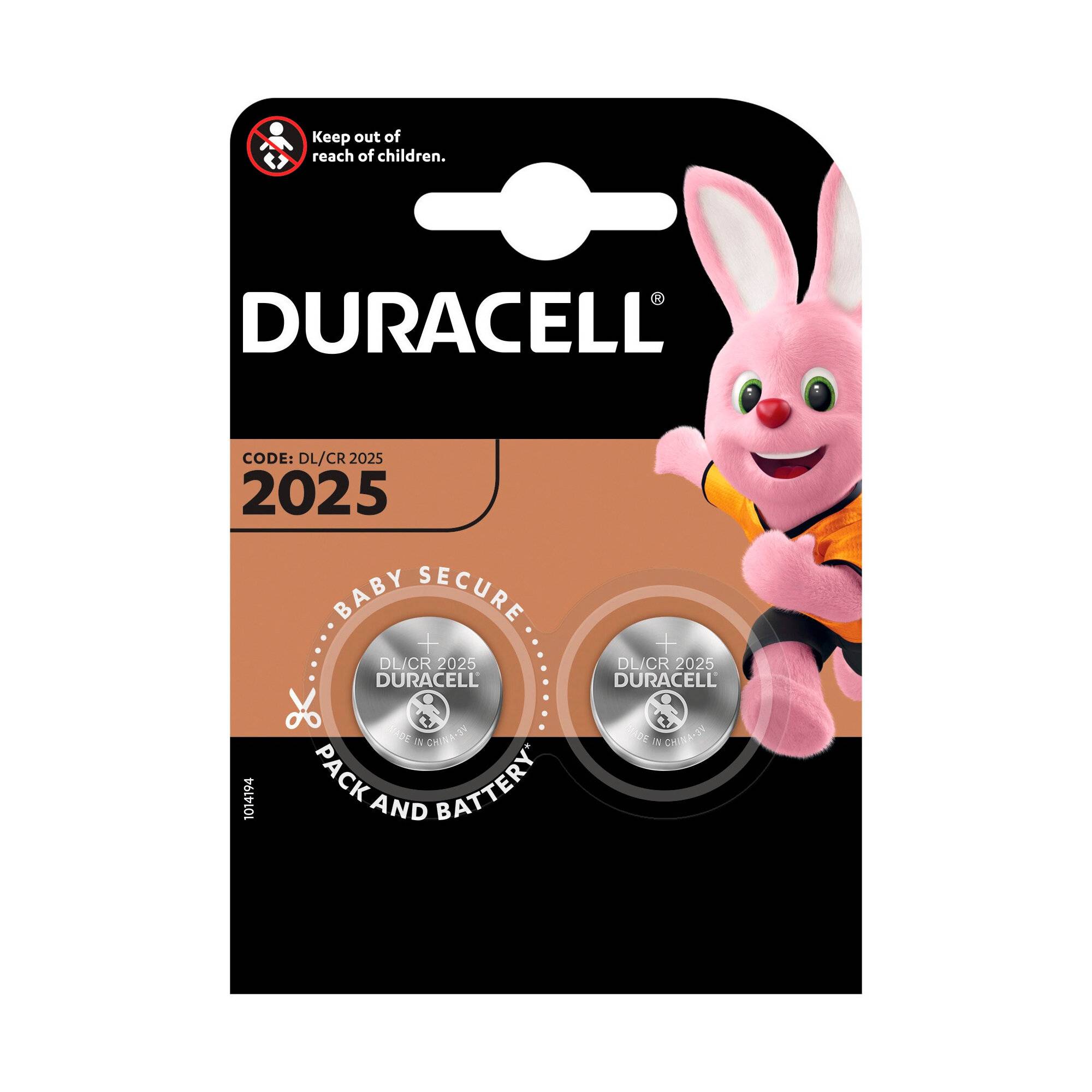 Duracell Specialized Lithium-Batterien, DL / CR2025, 2 Stück Code 5003990-0