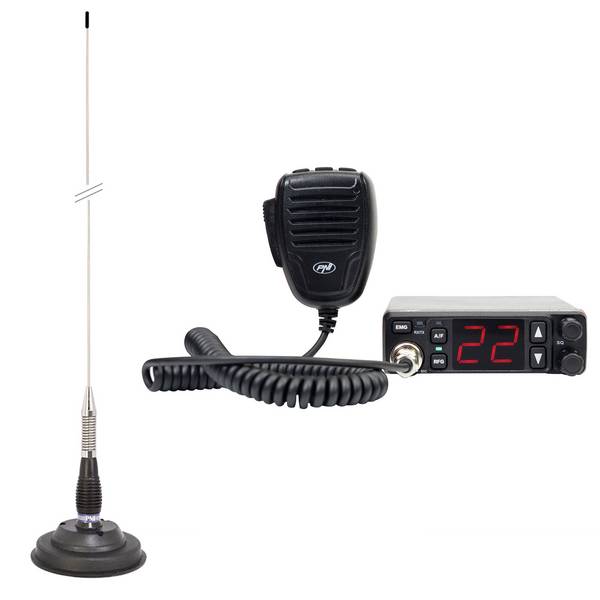 PNI Escort HP 5500 CB-Radiosender und PNI ML100 CB-Antenne, Länge 100 cm, inklusive Magnetfuß
