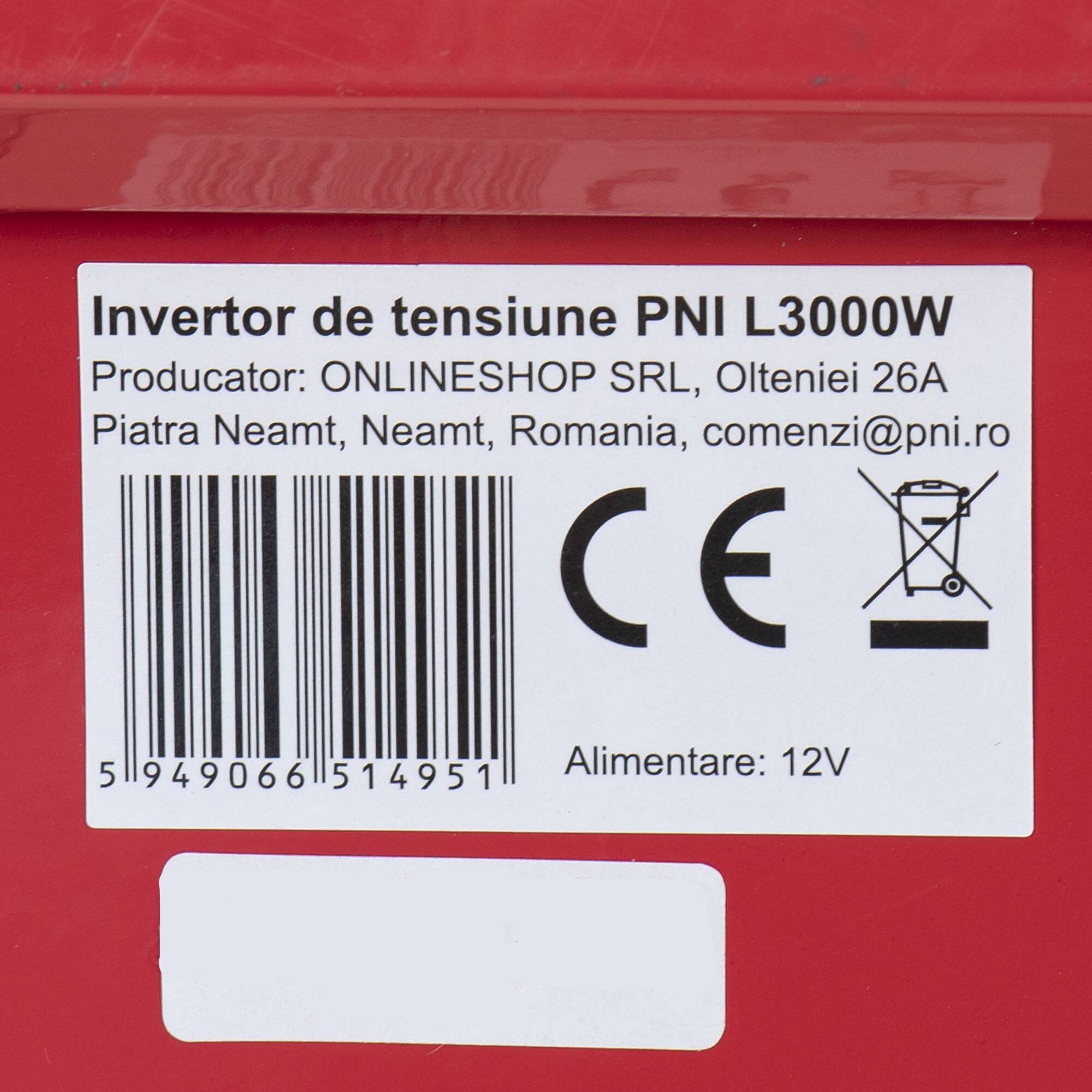 Preisbild für PNI L3000W Wechselrichter, 12V auf 230V, 3000W Dauerleistung, modifizierte Sinuswelle