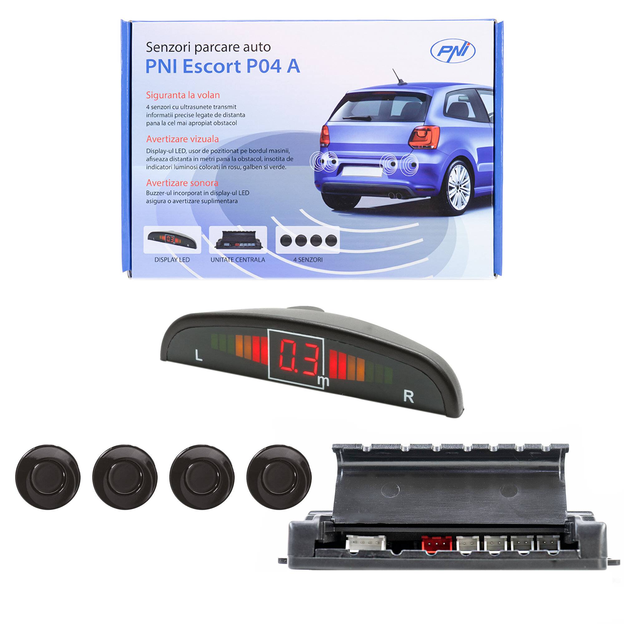 Parksensoren PNI Escort P04 A mit 4 Empfängern-0