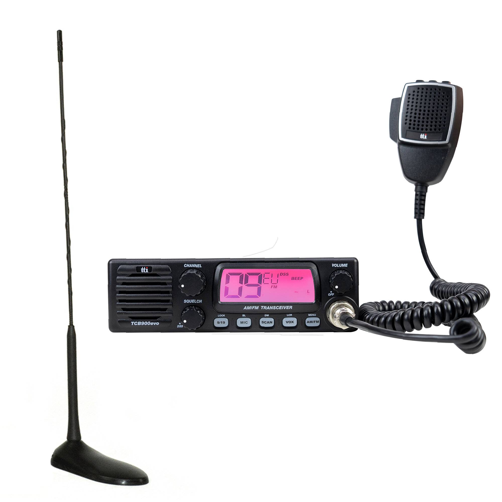 CB TTi TCB-900 EVO Radiosender-Kit + PNI Extra 45 CB-Antenne mit Magnet-0
