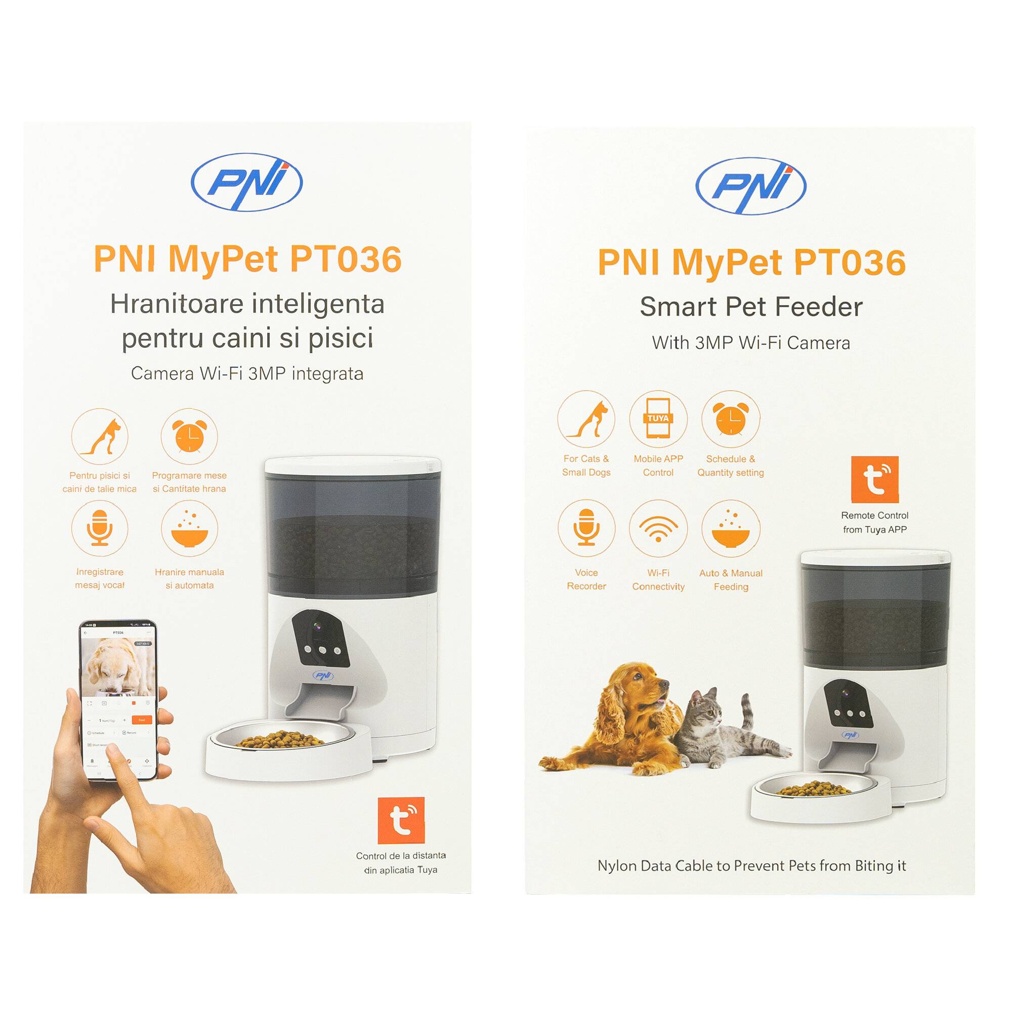 Symbolbild für Intelligenter Futterspender für Hunde und Katzen PNI MyPet PT036 mit integrierter 3-MP-Kamera, 6