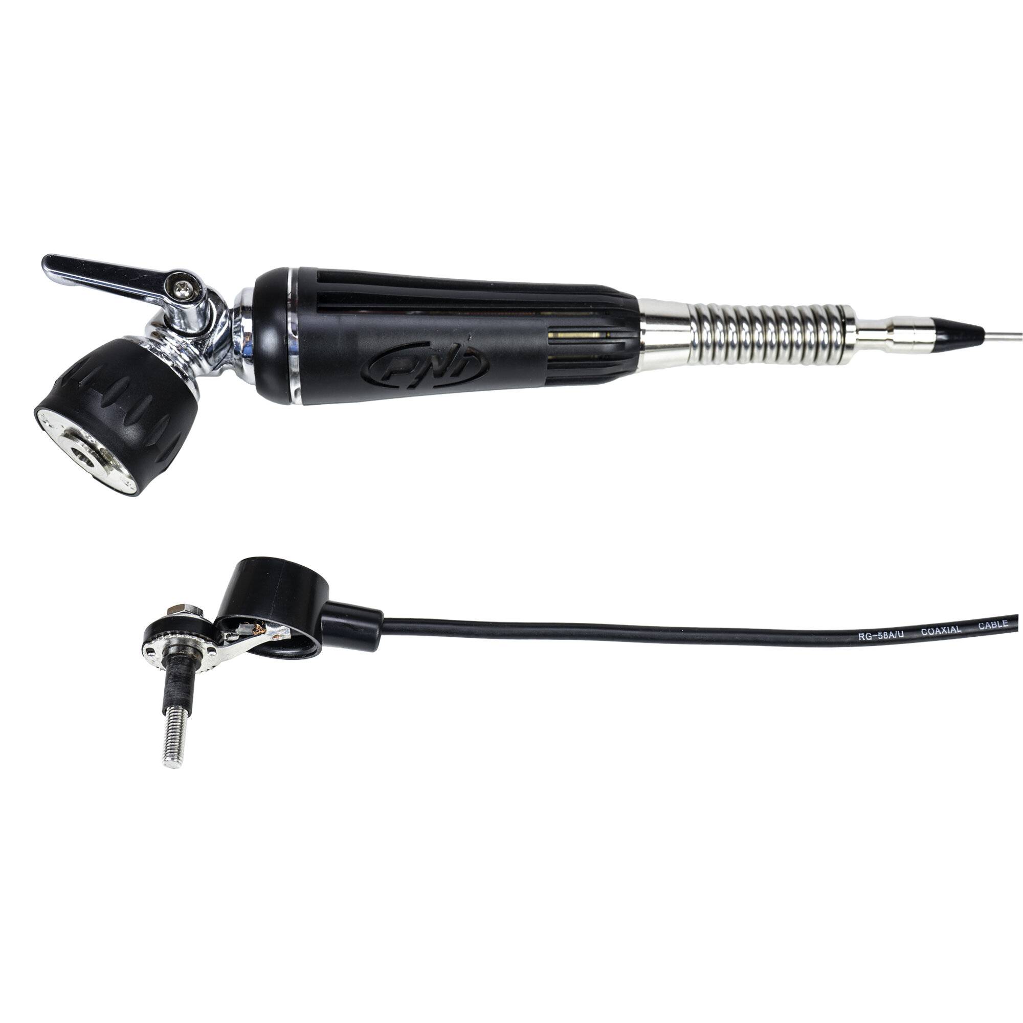 Klappbare CB-Antenne PNI LED 1000, 80 cm lang, mit Kabel und fester Schmetterlingshalterung,-2