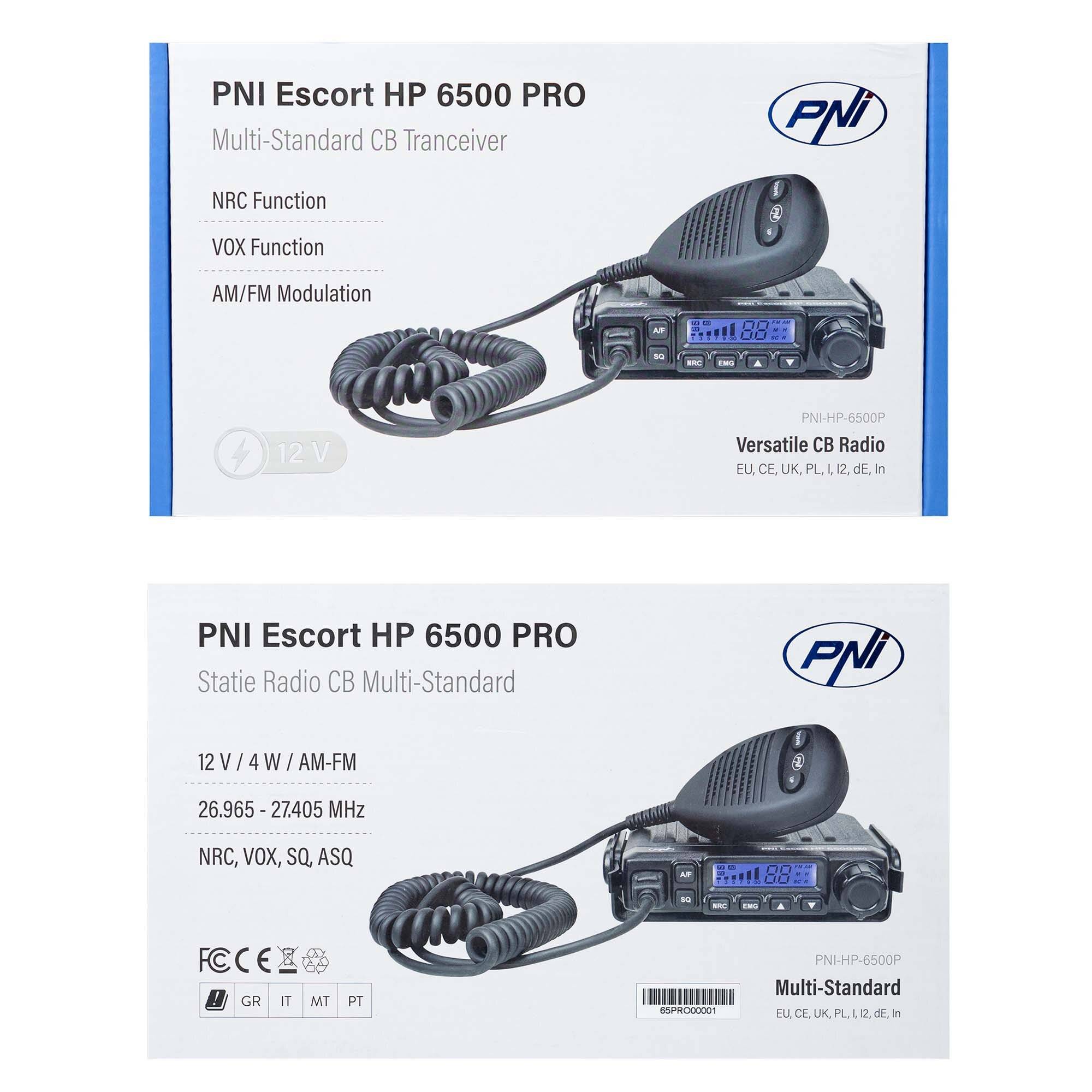 Preisbild für CB-Radiosender PNI Escort HP 6500 PRO, Multistandard, VOX, NRC, 4 W, AM-FM, 12 V, SQ, ASQ,