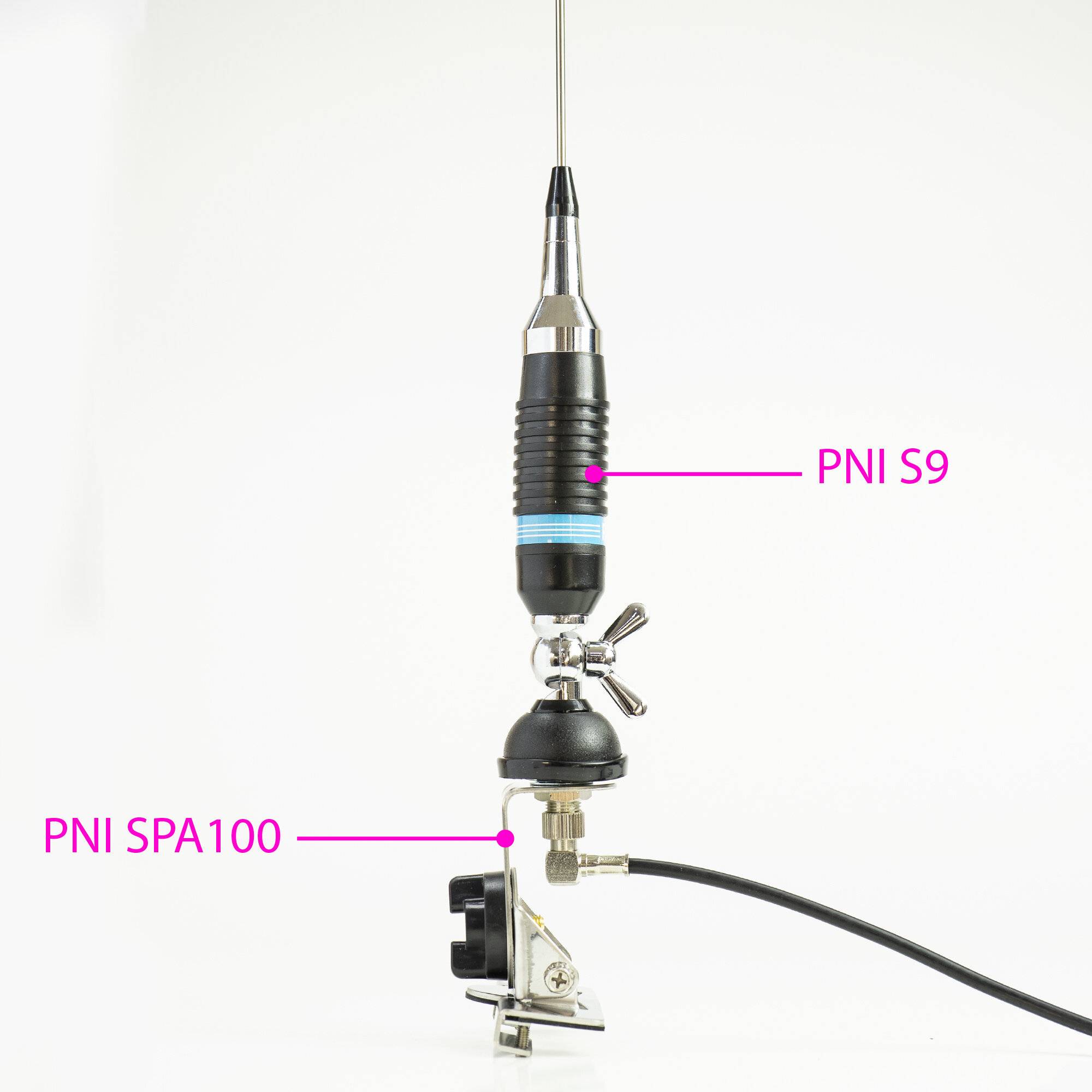 Symbolbild für Bax 50 Stück CB-Antennen PNI S9 mit Butterfly-Spike, Länge 120 cm, mit 4 m RG58-Kabel