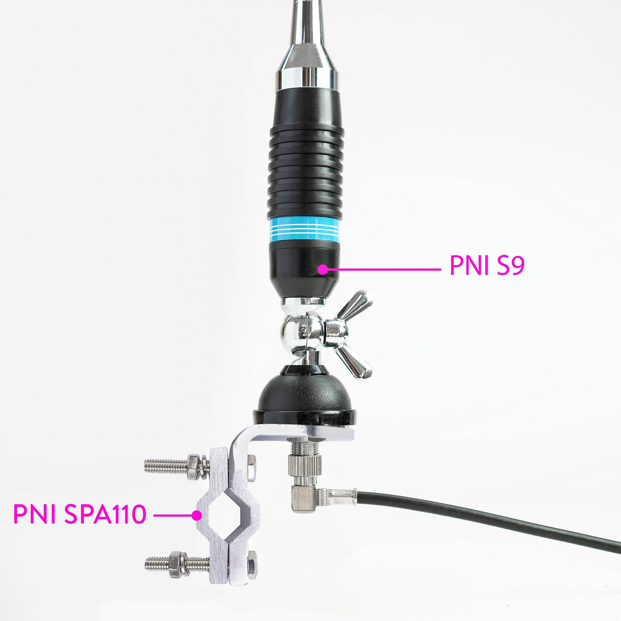 Symbolbild für Bax 50 Stück CB-Antennen PNI S9 mit Butterfly-Spike, Länge 120 cm, mit 4 m RG58-Kabel