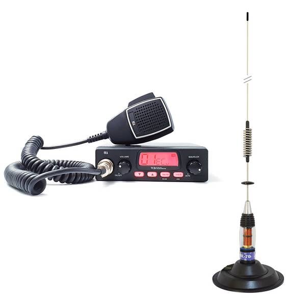 CB TTi TCB-550 EVO-Radiosender-Kit + PNI ML70-Antenne mit Magnet, 70 cm, 26-30 MHz, 200 W
