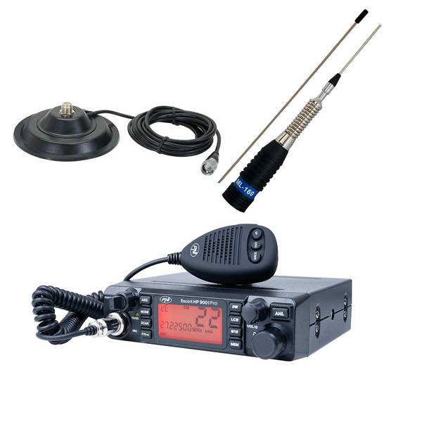 CB PNI ESCORT ESCORT HP 9001 PRO ASQ Radiosender-Kit + CB PNI ML160 Antenne mit 145 / PL-Magnet