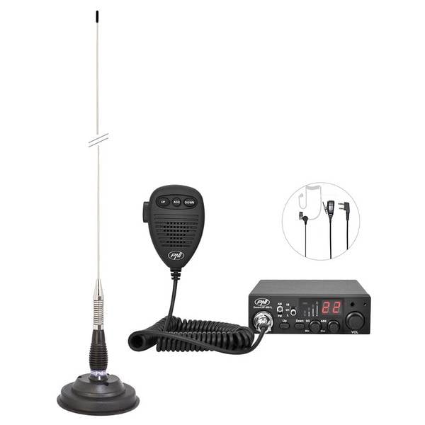 Kit CB-Radio CBI ESCORT HP 8001L ASQ + Kopfhörer HS81 + CB PNI ML100 Antenne mit Magnet