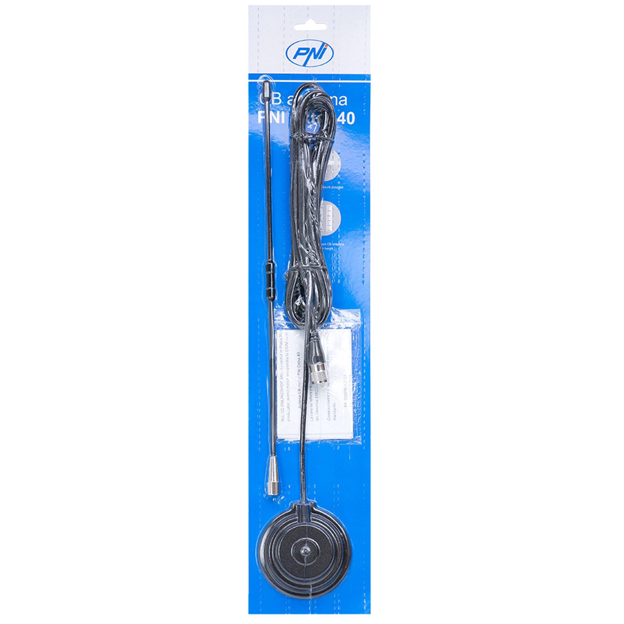 Antenne CB PNI Extra 40, inkl. Magnet, Länge 45 cm, 30 W, 26-30 MHz, SWR 1.0, Glasfaser-2