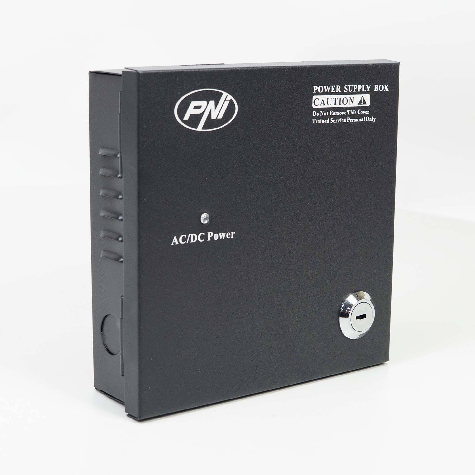 Symbolbild für PNI STC52 CCTV-Netzteil 12V, 5A, 60W, 4 Ausgänge, im Metallgehäuse, schwarz
