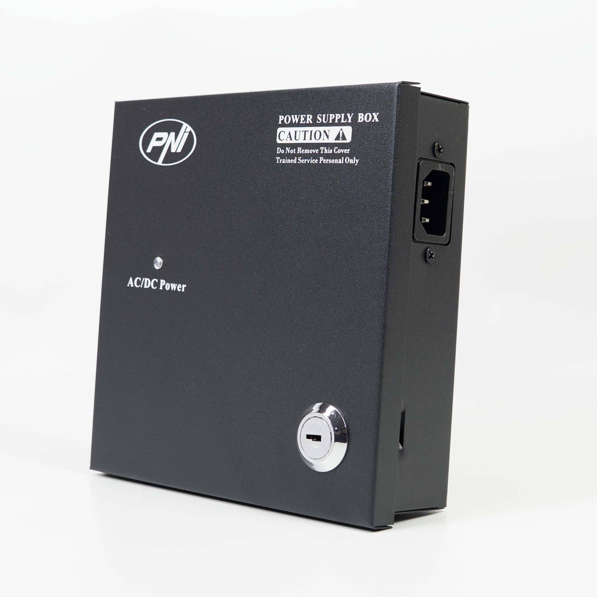 Symbolbild für PNI STC52 CCTV-Netzteil 12V, 5A, 60W, 4 Ausgänge, im Metallgehäuse, schwarz