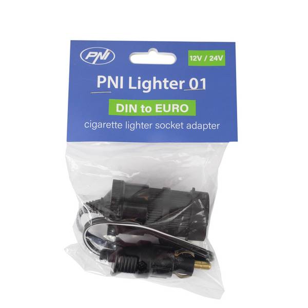 DIN-Adapter auf EURO-Feuerzeugbuchse PNI Lighter 01 mit Verlängerungskabel, 12V/24V