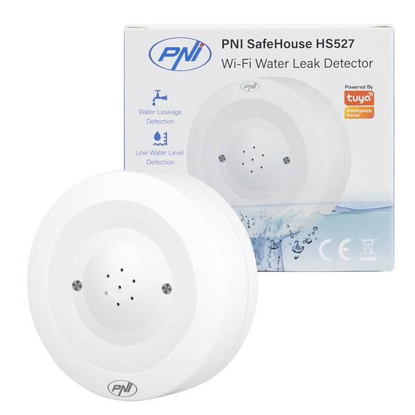 PNI SafeHouse HS527 Hochwassersensor-Detektor mit WLAN, mit 80-dB-Tonalarm, integriertem
