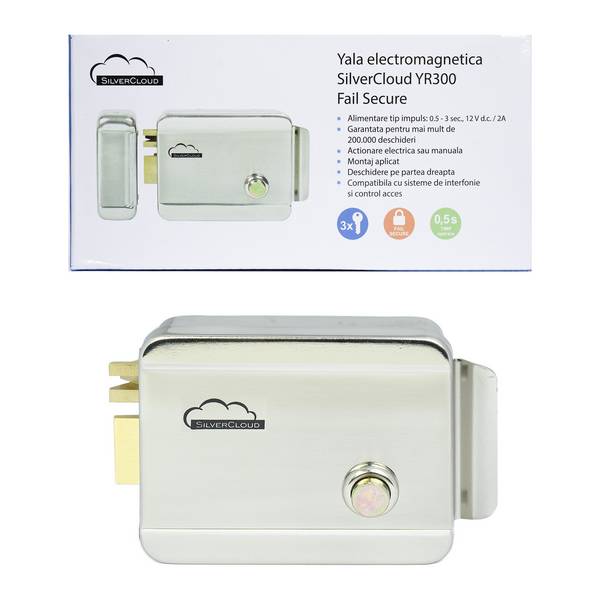 SilverCloud YR300 Elektromagnetische Yala mit Nabe, Öffnung auf der rechten Seite, Fail Secure NC