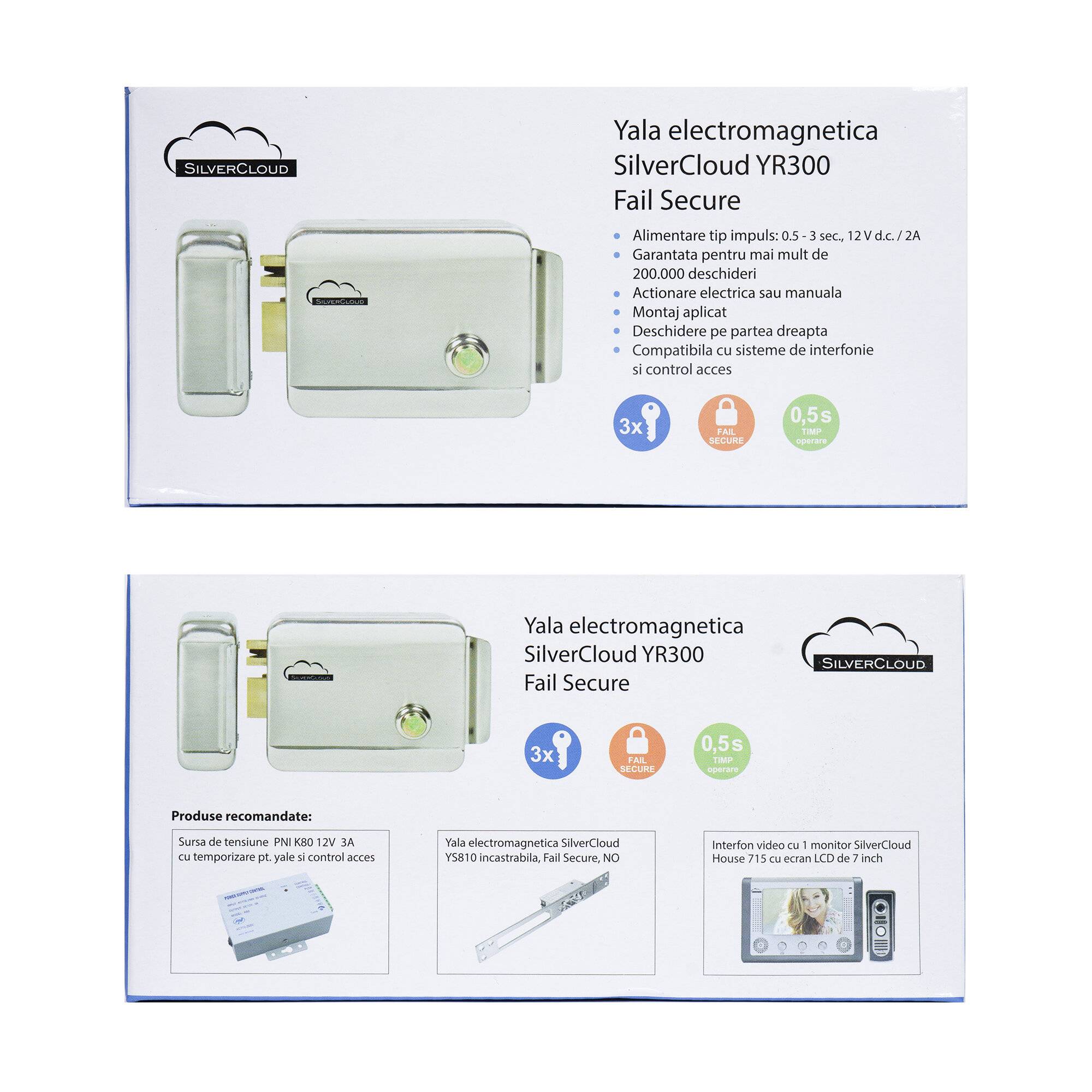 Symbolbild für SilverCloud YR300 Elektromagnetische Yala mit Nabe, Öffnung auf der rechten Seite, Fail Secure NC