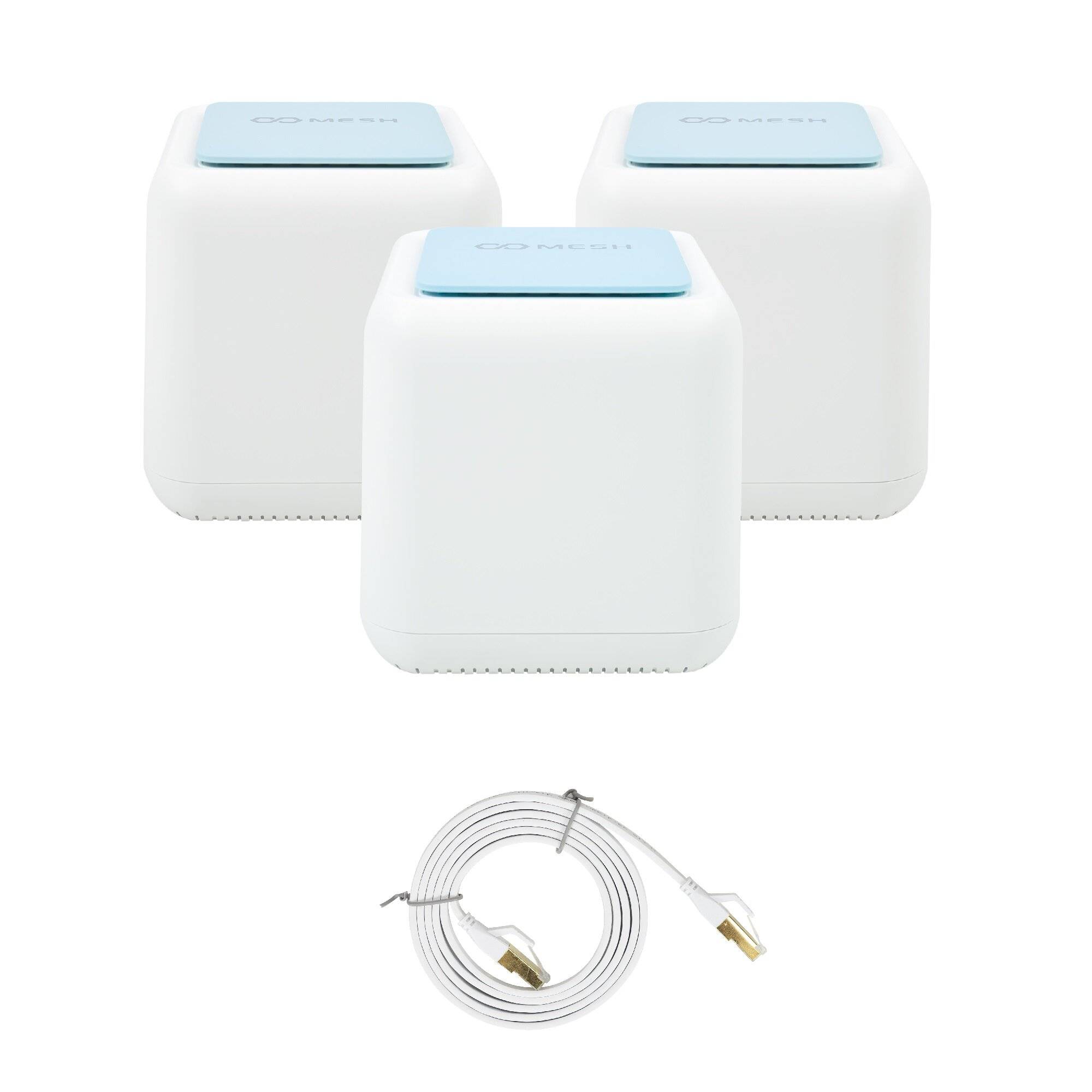 PNI GB1200 Gigabit Wi-Fi Mesh-Systempaket und 1bc S/STP CAT8 Flachnetzwerkkabel PNI U8015W 1,5 m-0