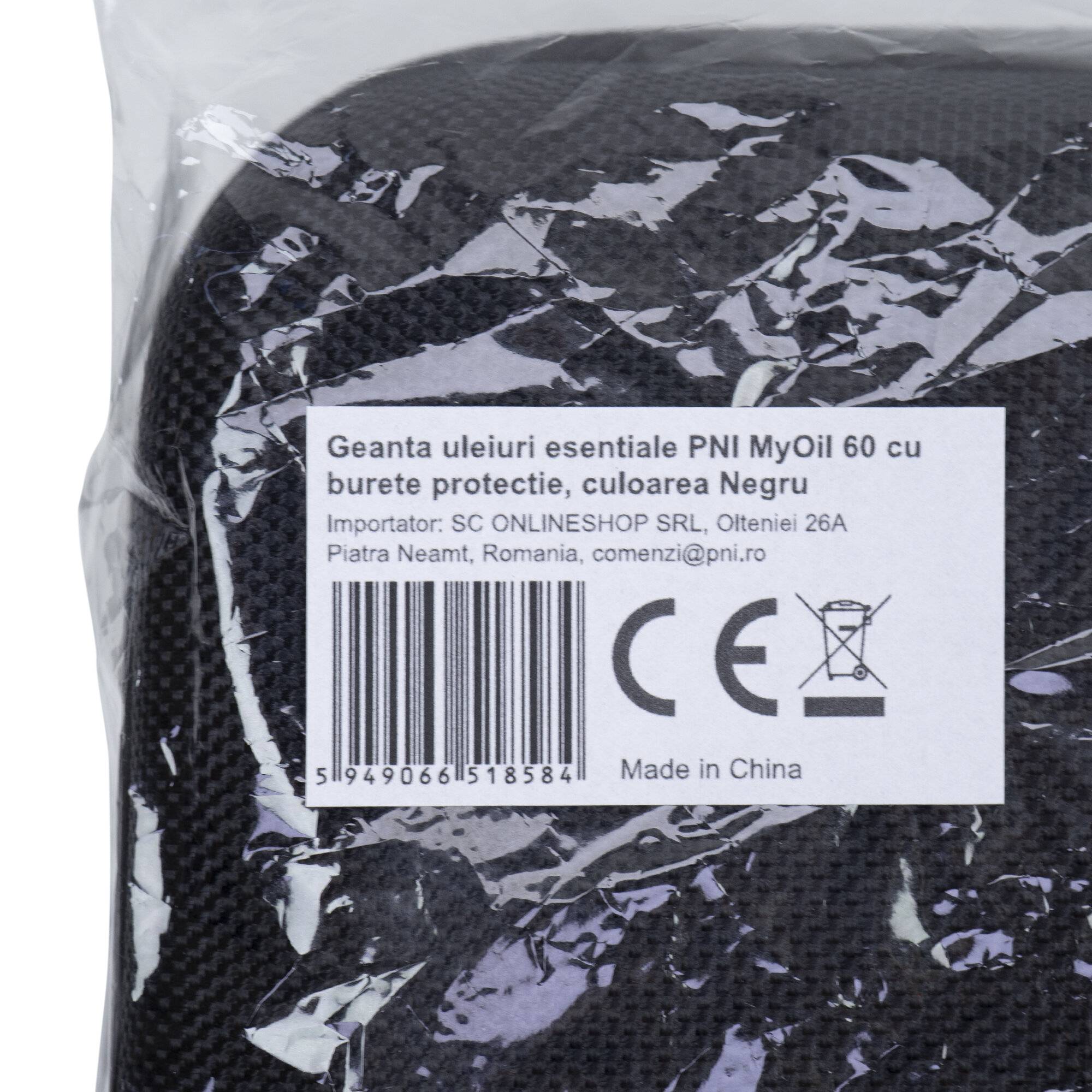 Symbolbild für PNI MyOil 60 ätherisches Öl Beutel mit Schutzschwamm, Farbe Schwarz
