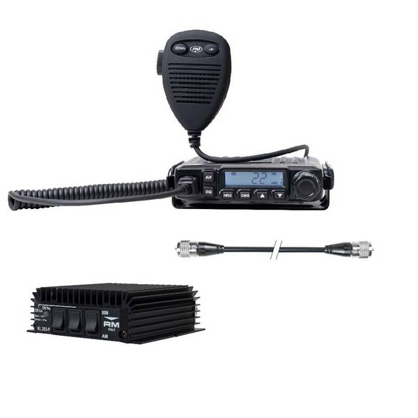 PNI Escort HP 6500 PRO CB-Funkgerätepaket (ASQ, VOX, NRC) + RX/TX KL203P Verstärker (AM/FM/SSB,