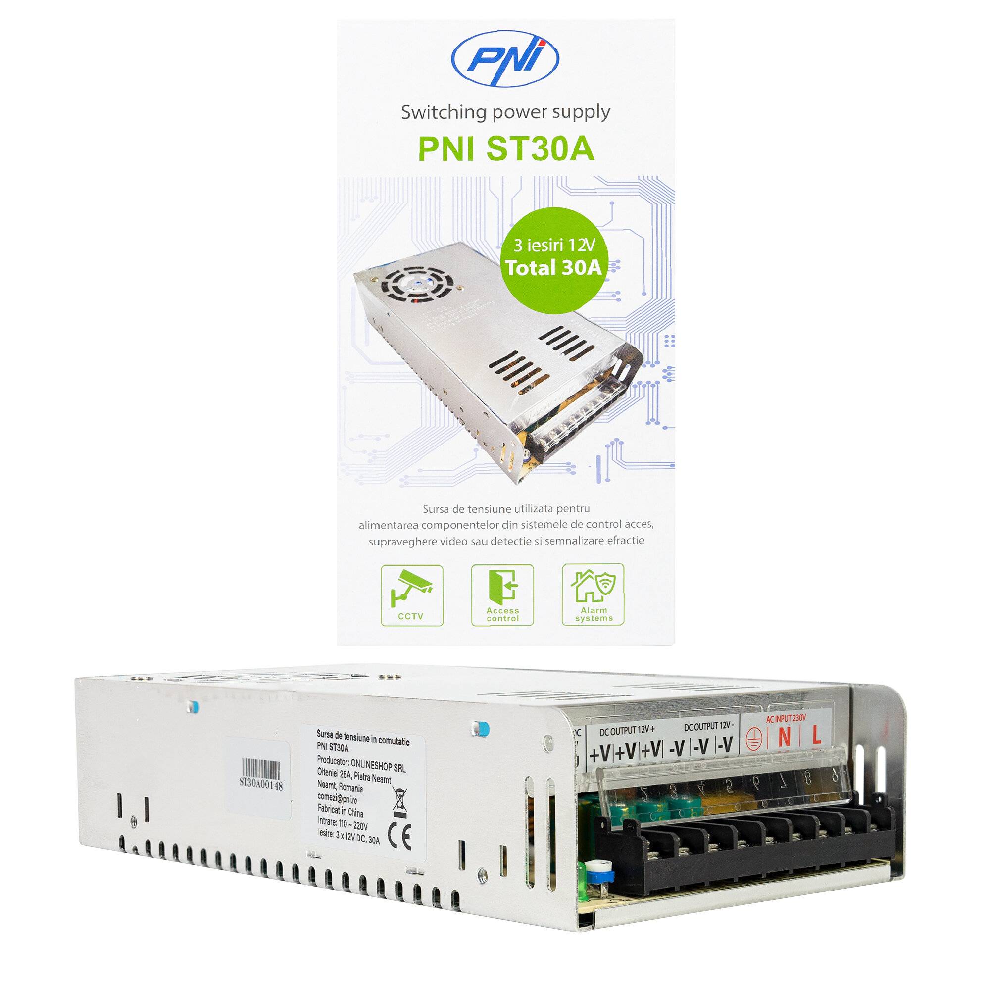 Schaltspannungsquelle PNI ST30A 12V 30A 360W-0