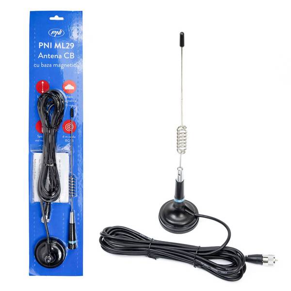 Bax 20 Stück CB-Antennen PNI ML29, Länge 34 cm, mit mitgeliefertem Magnetdurchmesser 70 mm und