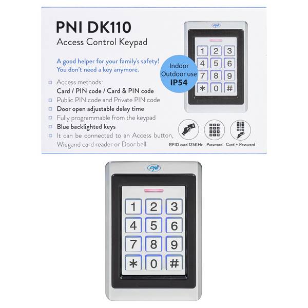 PNI DK110 Standalone-Zugangskontrolltastatur, Außen- und Innenbereich, IP54