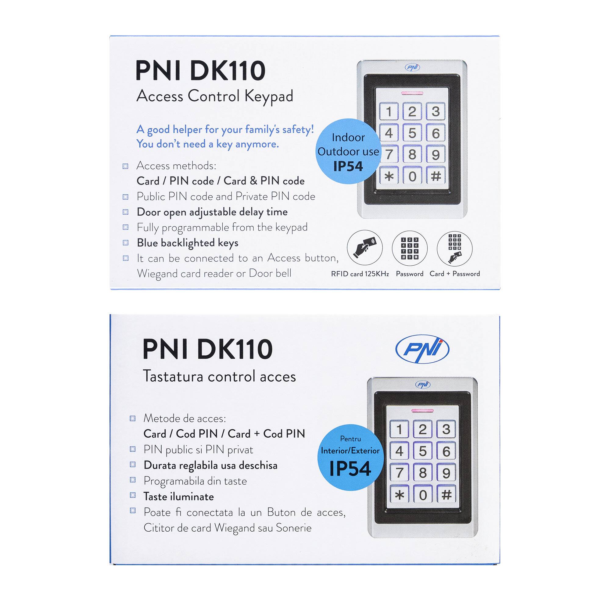 Symbolbild für PNI DK110 Standalone-Zugangskontrolltastatur, Außen- und Innenbereich, IP54