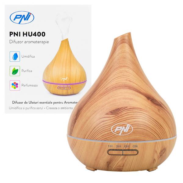 Aromatherapie-Diffusor PNI HU400 für ätherische Öle, mit Ultraschall, 400 ml, Timer, 7
