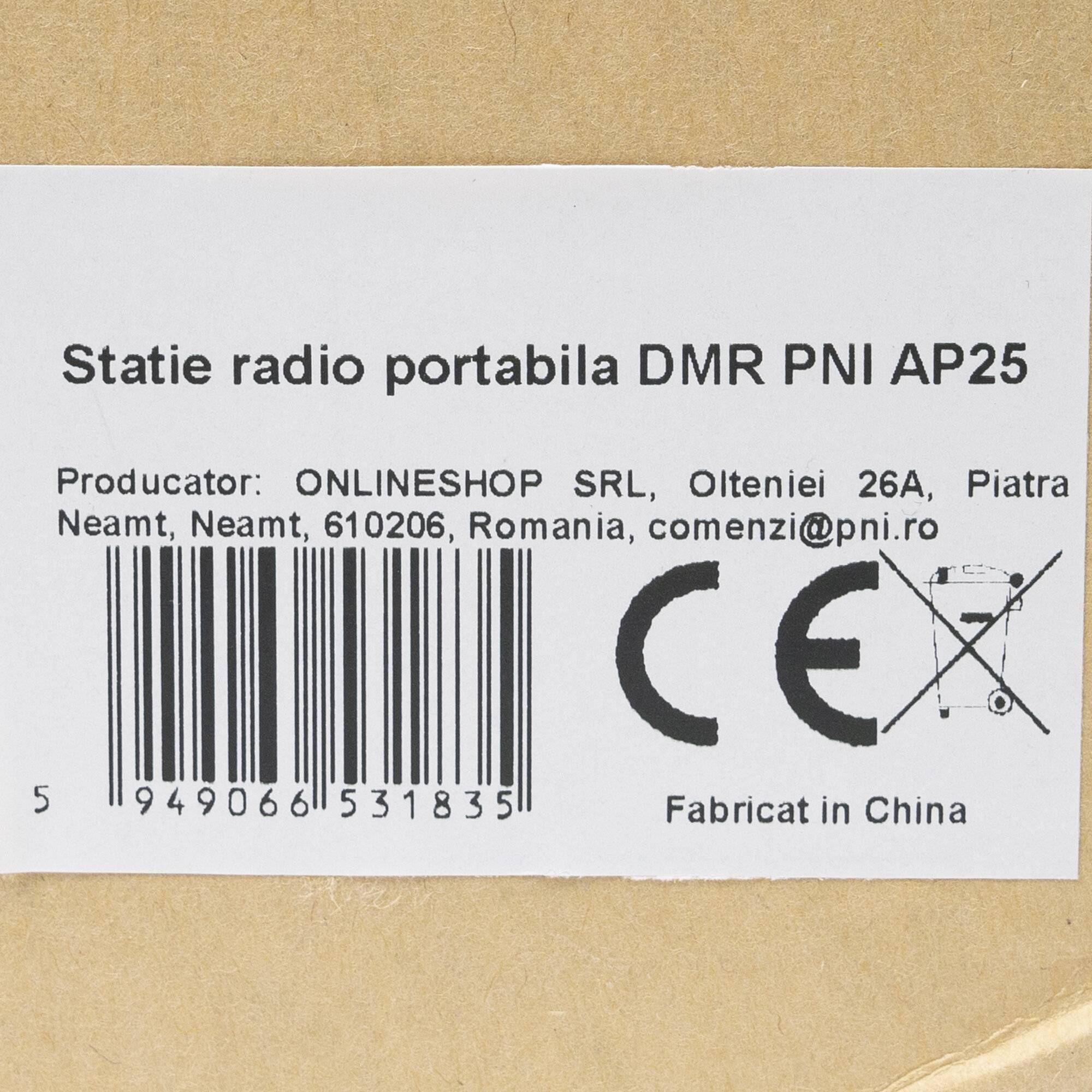 Tragbarer UHF-Radiosender PNI AP25, DMR, 500 CH, 2450 mAh, analoger und digitaler Modus, IP67-2