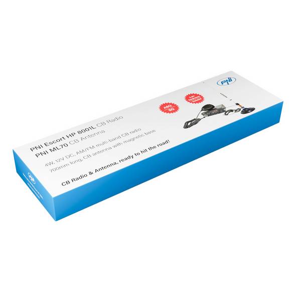 CB-Radiosenderpaket PNI Escort HP 8001L ASQ + HS81L-Kopfhörer + CB-Antenne PNI ML70 mit Magnet