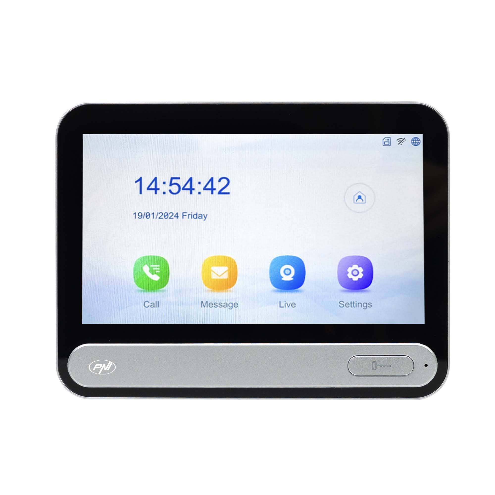 PNI MS9000 Video-Gegensprechanlage Innengerät, 7-Zoll-Monitor, kompatibel mit PNI UMS9000-0
