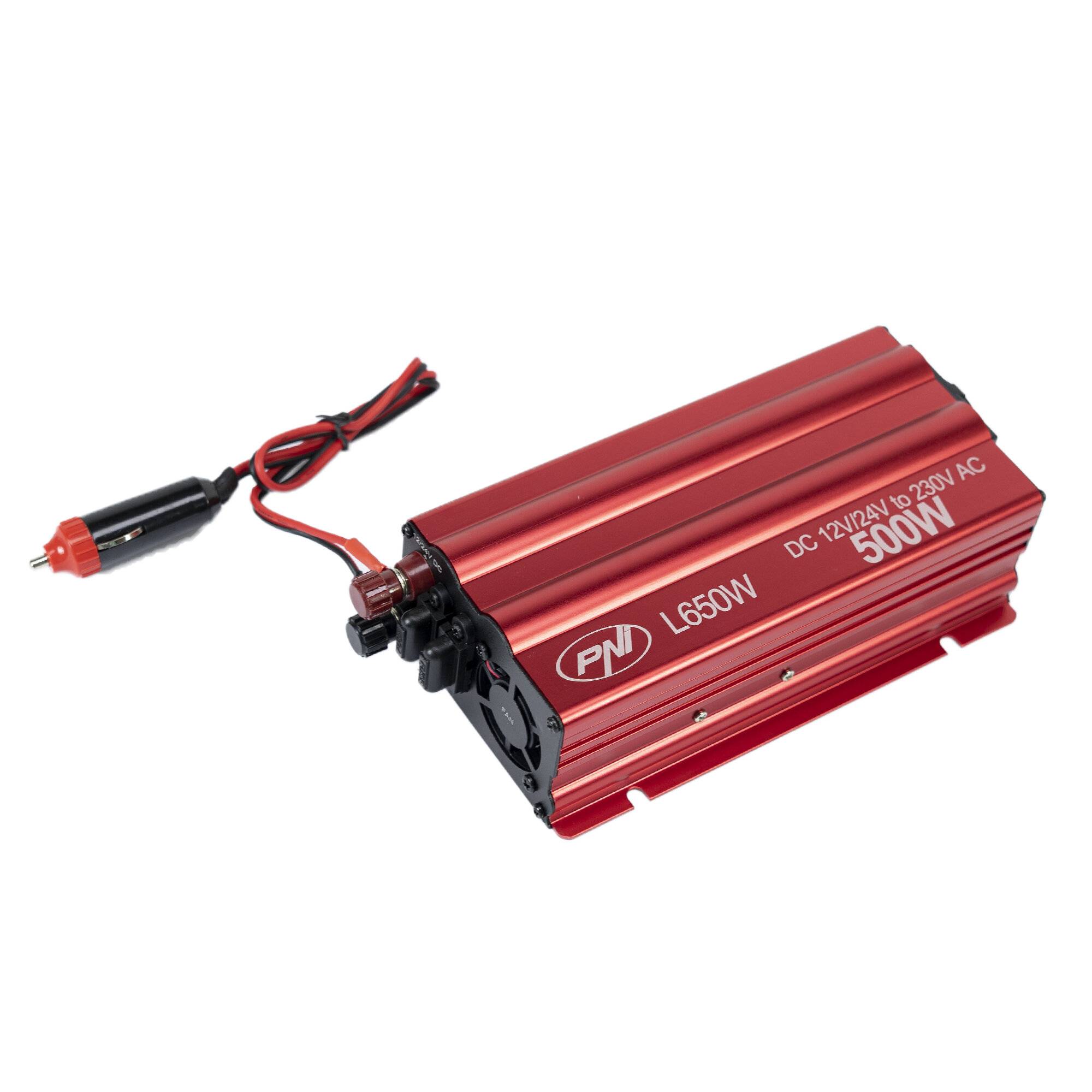 Preisbild für Wechselrichter PNI L650W, 12V/24V auf 230V, 500W Dauerleistung, modifizierte Sinuswelle