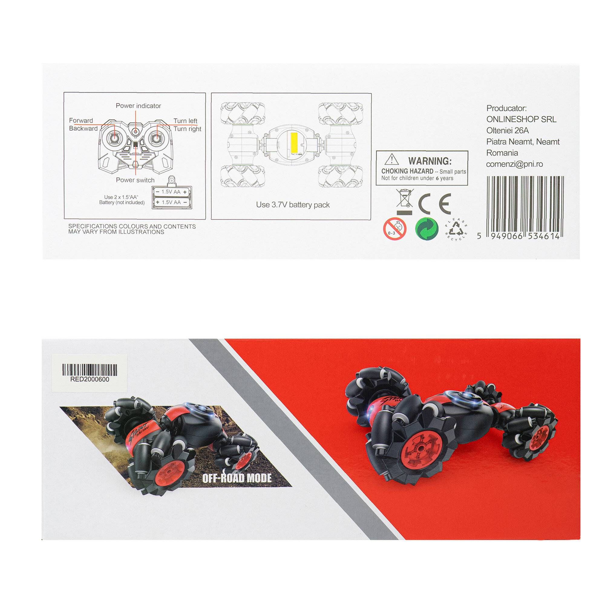 Silvercloud RedTwo Offroad-Spielzeug, mit Fernbedienung und Gestensteuerung, Formänderung,-2