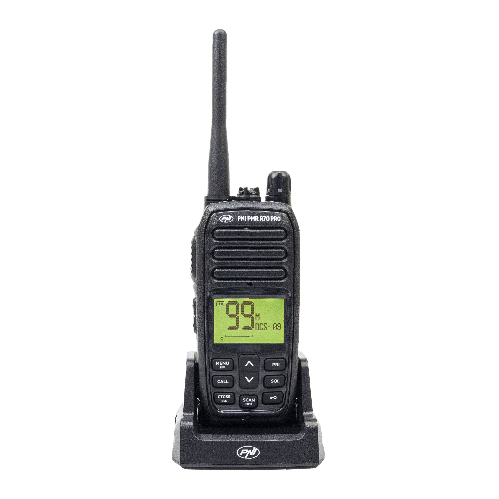 Tragbarer Radiosender PNI PMR R70 PRO 446 MHz, 16 CH 0,5 W, 99 PC-programmierbare Kanäle, 50-2