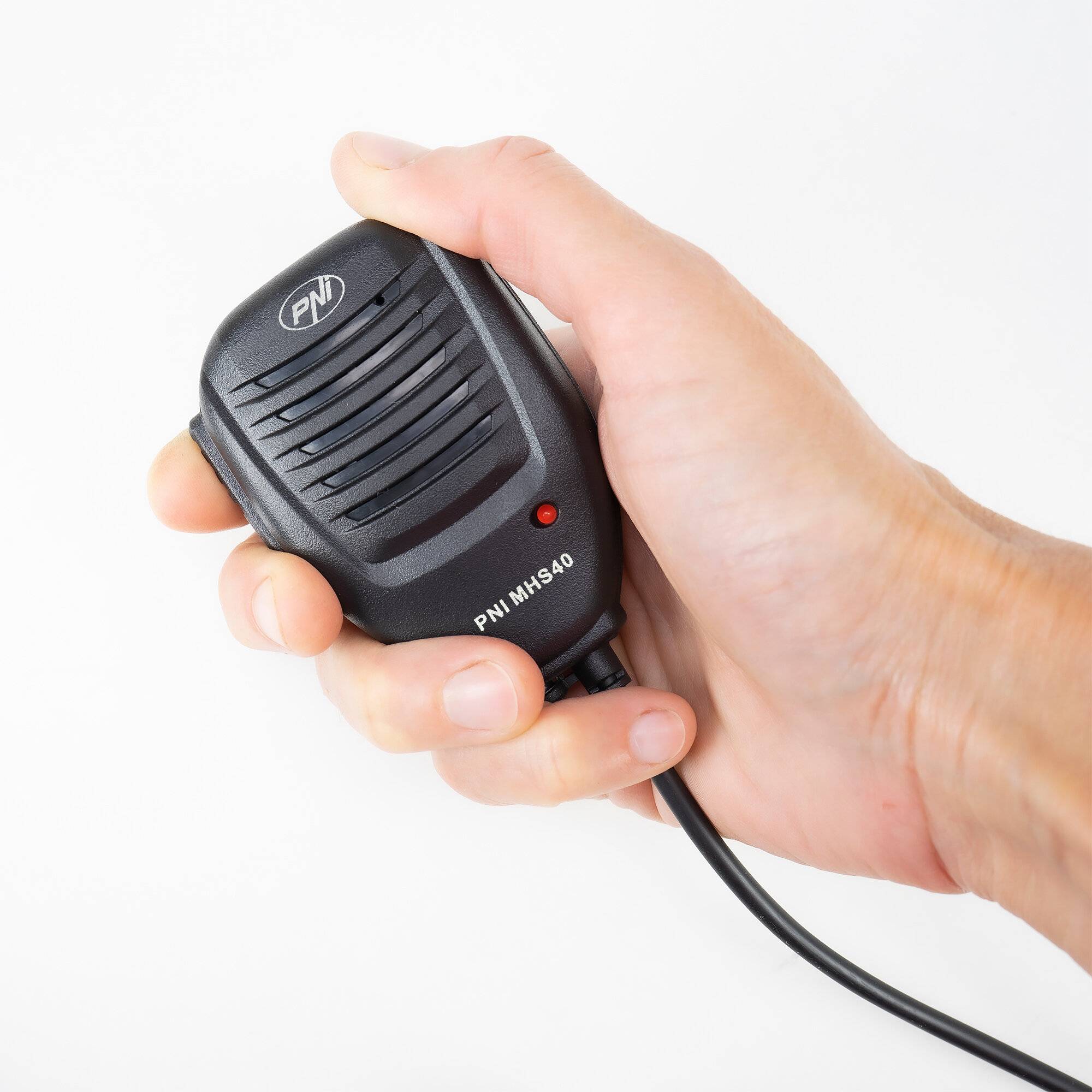 Symbolbild für Mikrofon mit Lautsprecher PNI MHS40 mit 2 Pins Typ PNI-K, kompatibel mit PMR-, VHF/UHF-Sendern