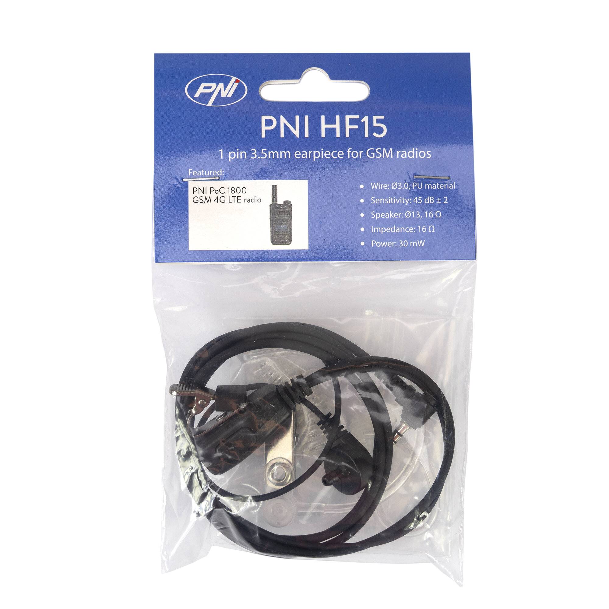 Headset mit Mikrofon PNI HF15 mit 1 Pin 3,5 mm für GSM-Radiosender PNI-0