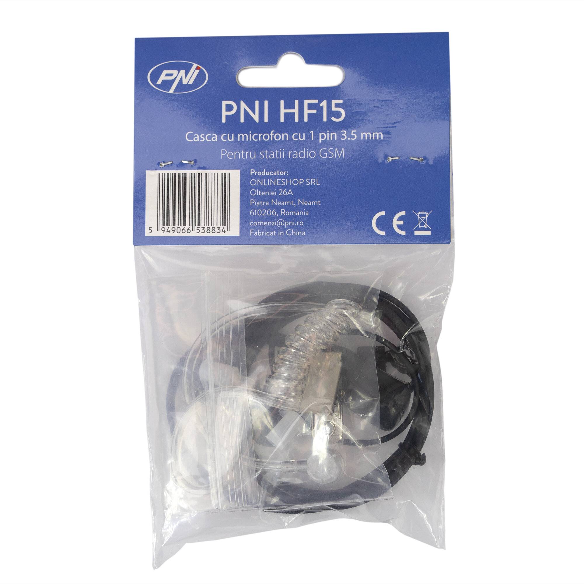 Headset mit Mikrofon PNI HF15 mit 1 Pin 3,5 mm für GSM-Radiosender PNI-2