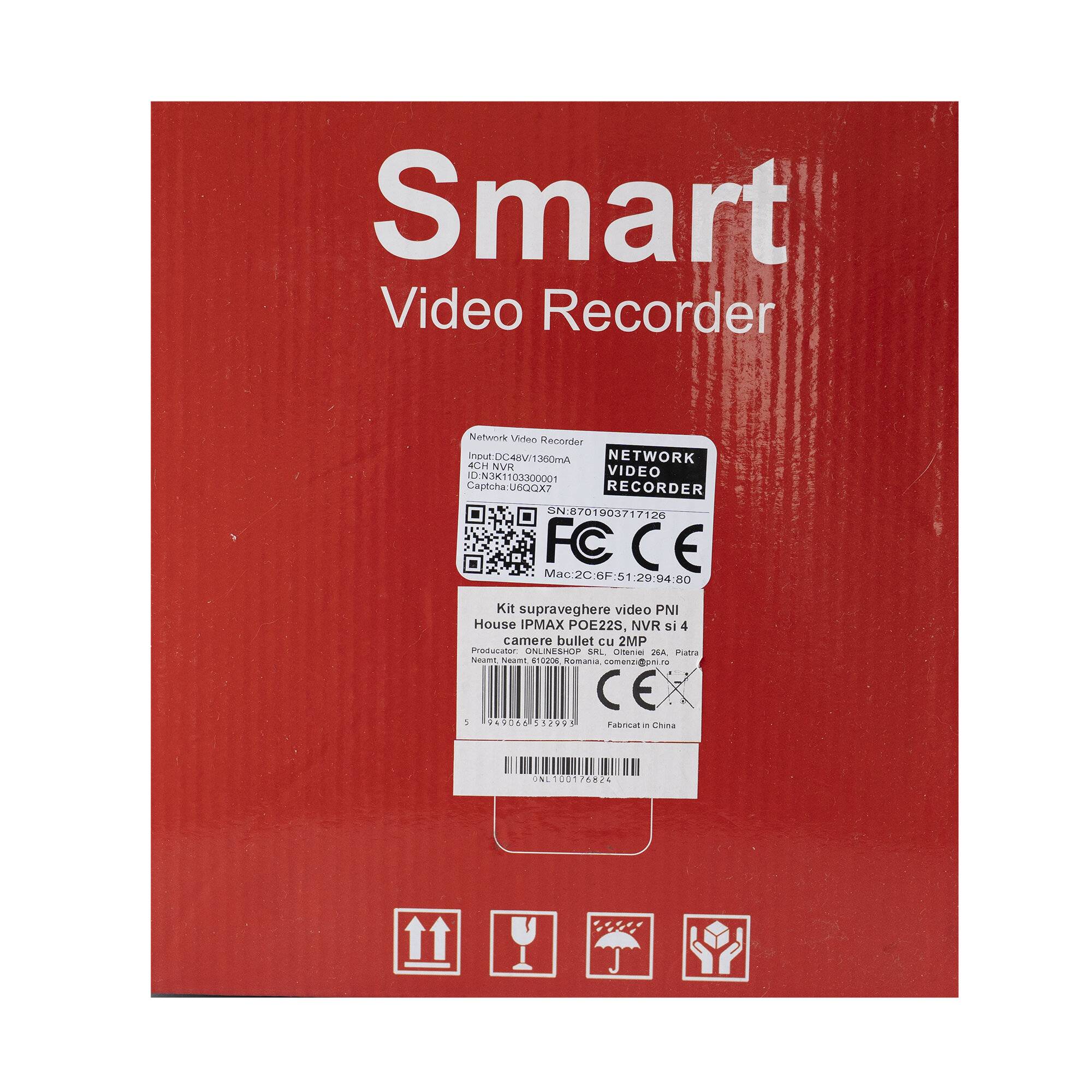Symbolbild für PNI House IPMAX POE22S Videoüberwachungsset, NVR und 4 Bullet-Kameras mit 4 MP