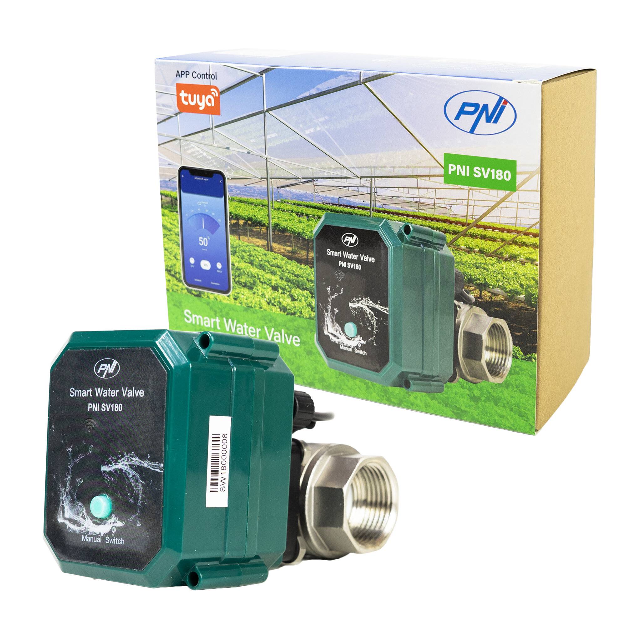 Intelligentes Wasserventil PNI SV180 Wi-Fi-Konnektivität, IP65, DN25 1 Tol, Tuya-Anwendung,-0