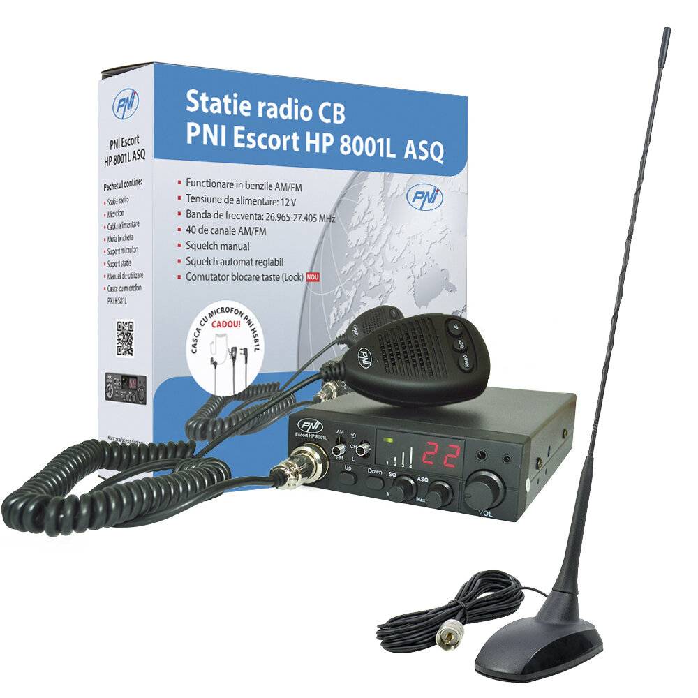 CBI-Radiosender CBI ESCORT CB 8001L ASQ + CB PNI Extra 48 mit Magnet-0