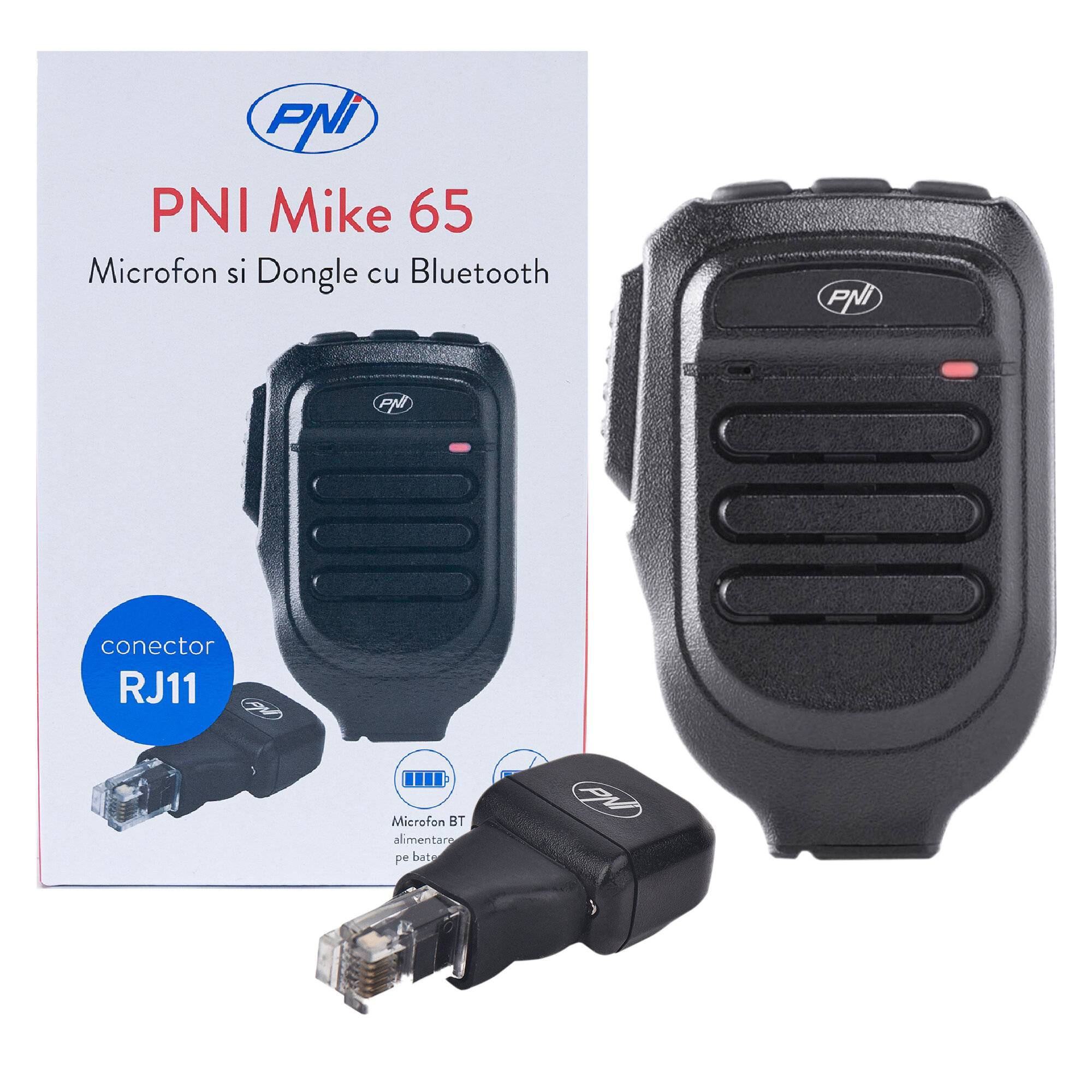 Mikrofon und Dongle mit Bluetooth PNI Mike 65, zweikanalig, kompatibel mit PNI HP 6500, PNI HP-0