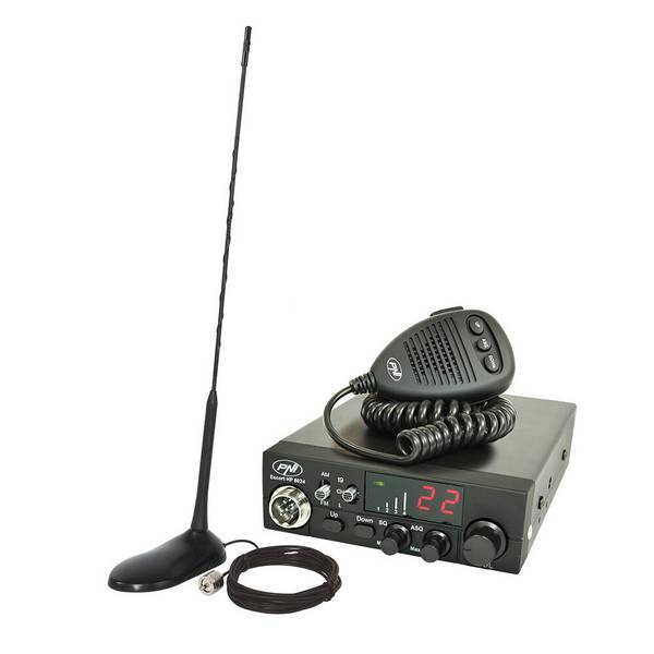CB PNI ESCORT CB 8024 ASQ 12 / 24V Funk CB + CB PNI Extra 45 Magnetantenne