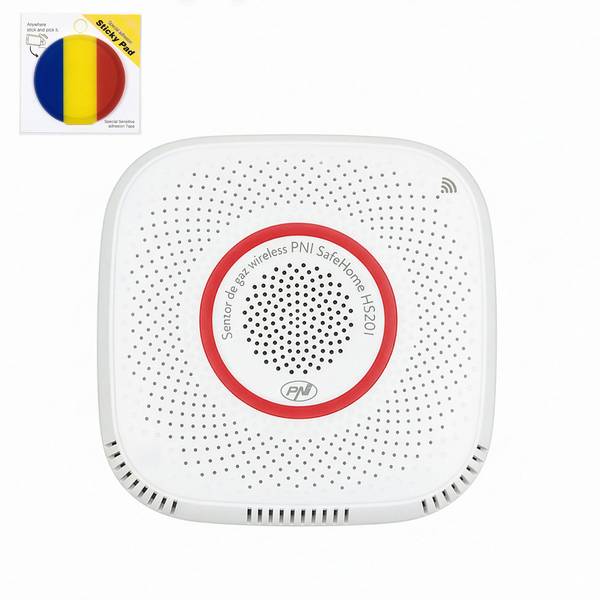 Paket PNI SafeHouse HS201 Methangassensor (CH4) mit WLAN, Tuya Smart + Sticky Pad-Flag