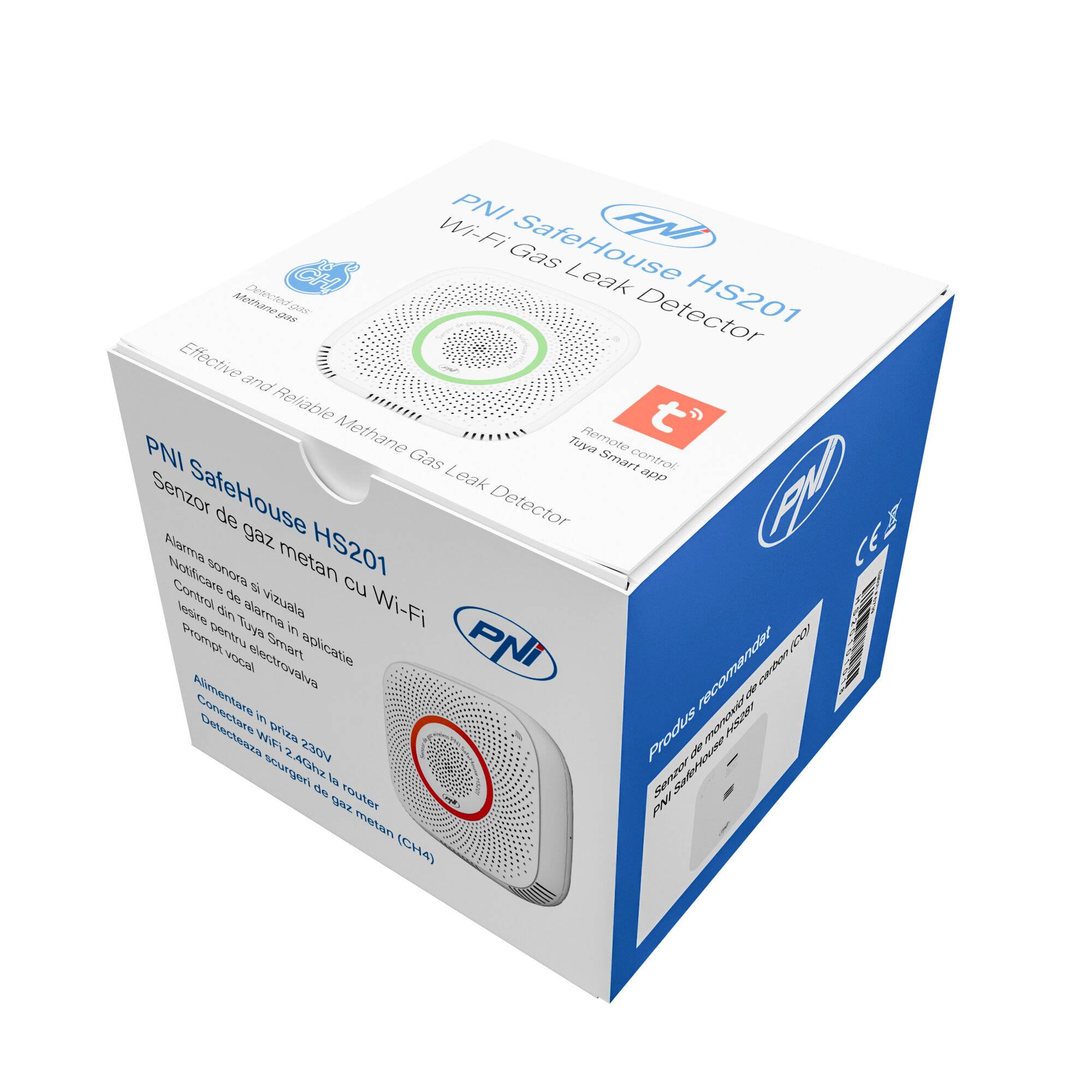 Symbolbild für Paket PNI SafeHouse HS201 Methangassensor (CH4) mit WLAN, Tuya Smart + Sticky Pad-Flag