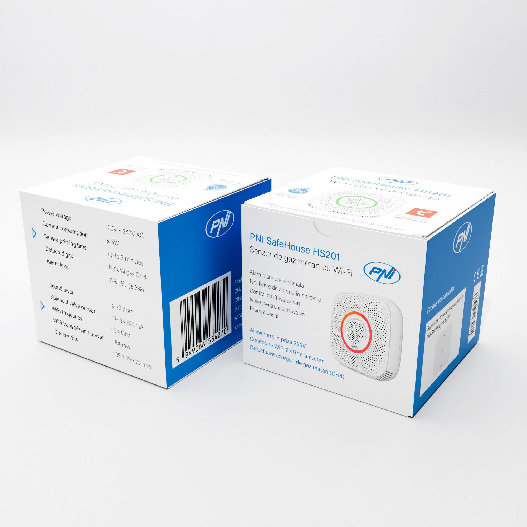 Symbolbild für Paket PNI SafeHouse HS201 Methangassensor (CH4) mit WLAN, Tuya Smart + Sticky Pad-Flag